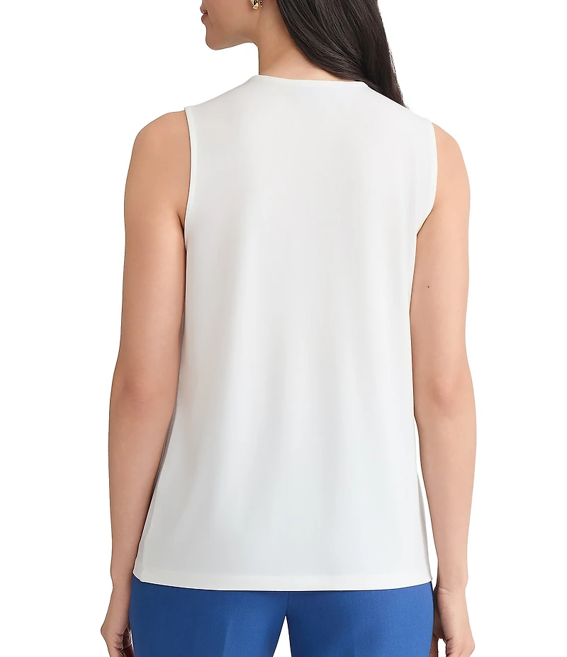 Kasper Petite Sleeveless Drape Neck Tank
