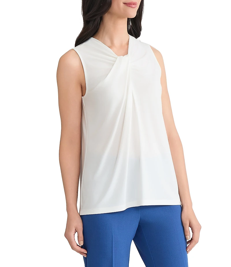 Kasper Petite Sleeveless Drape Neck Tank