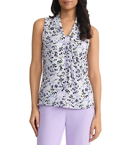 Kasper Petite Sleeveless Knot Front Blouse