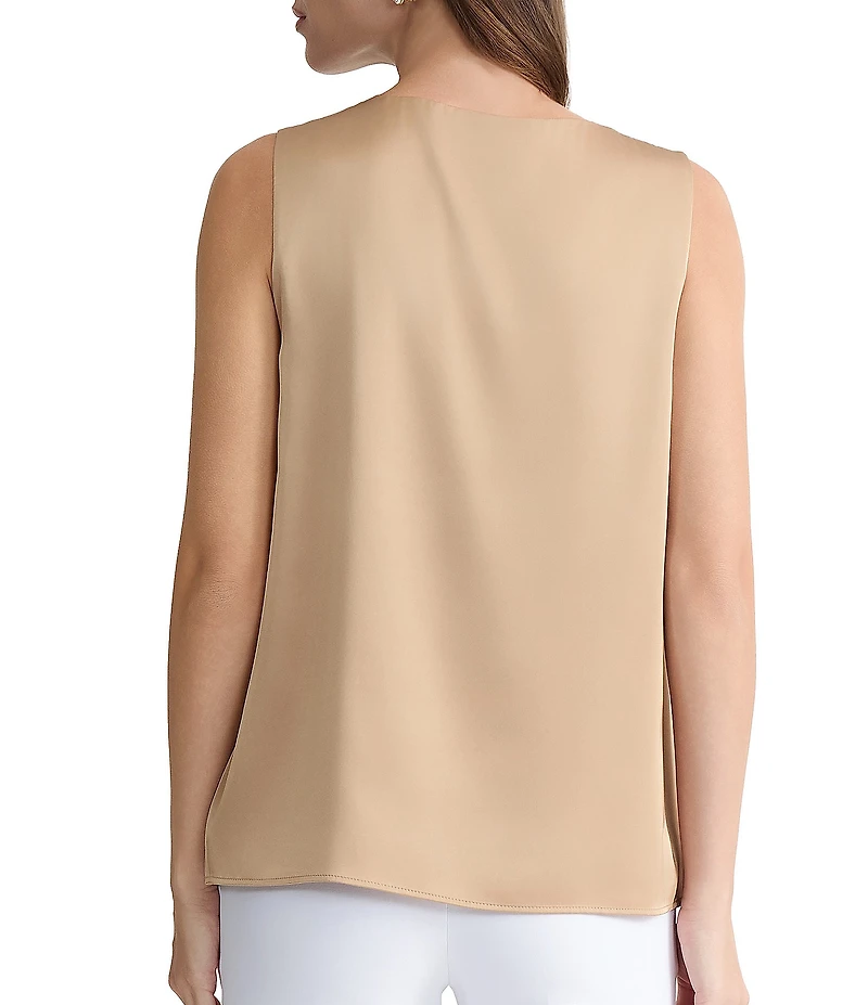 Kasper Petite Sleeveless Pleated Front Blouse