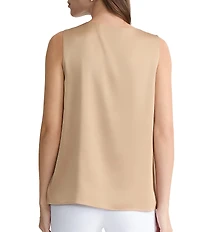 Kasper Petite Sleeveless Pleated Front Blouse
