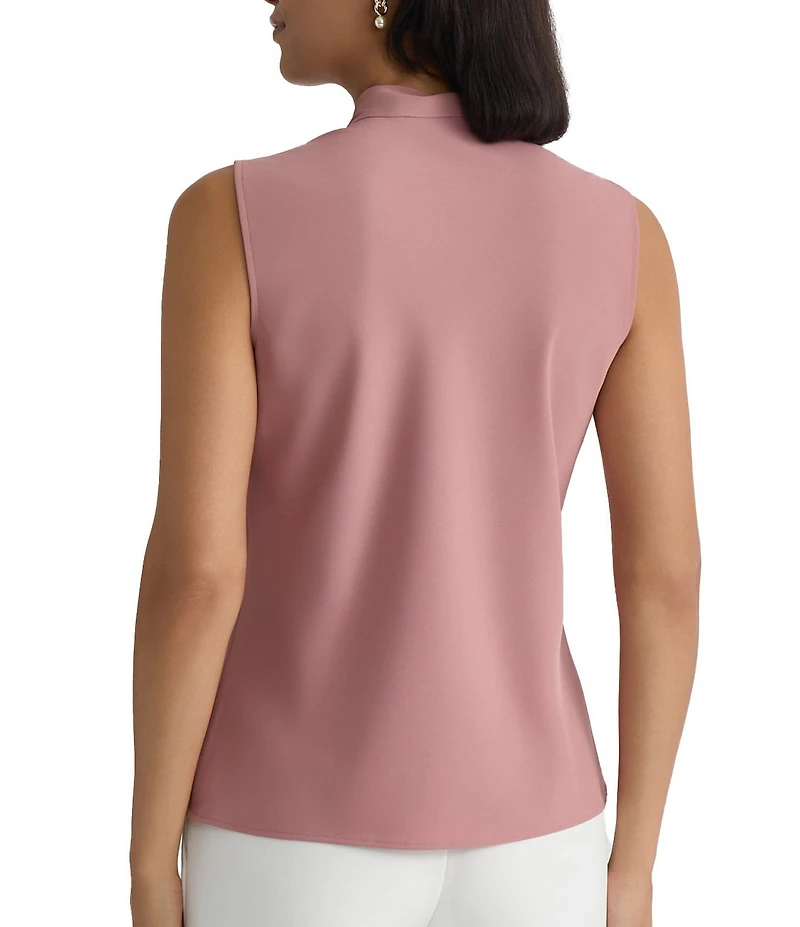 Kasper Petite Sleeveless Tie Neck Blouse