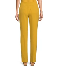 Kasper Petite Size Stretch Crepe Fly Front Slim Pant