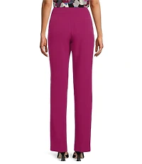Kasper Petite Size Stretch Crepe Fly Front Slim Pant