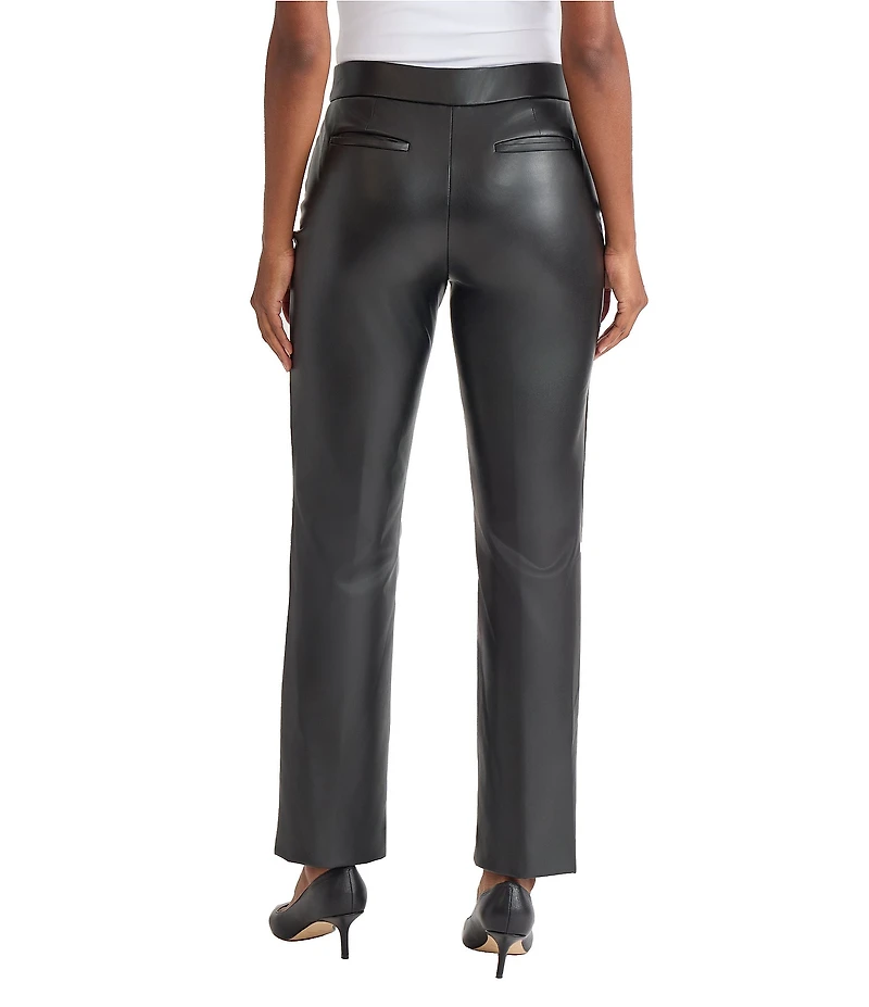 Kasper Petite Vegan Leather Pull On L-Pocket Trousers