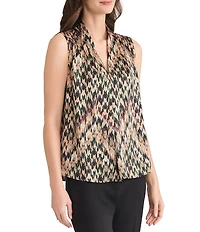 Kasper Petite Vneck Sleeveless Blouse