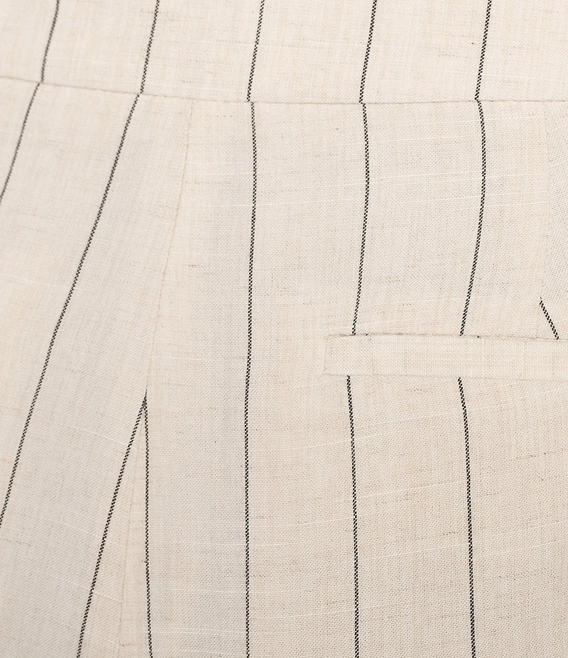 Kasper Pinstripe Fly Front Wide Leg Pants
