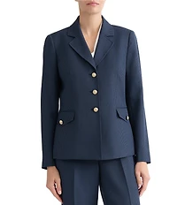 Kasper Plaid 3 Button Down Notch Collar Coordinating Blazer