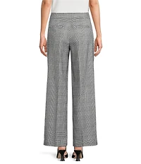 Kasper Plaid Flat Front Mid Rise Wide Leg Pants