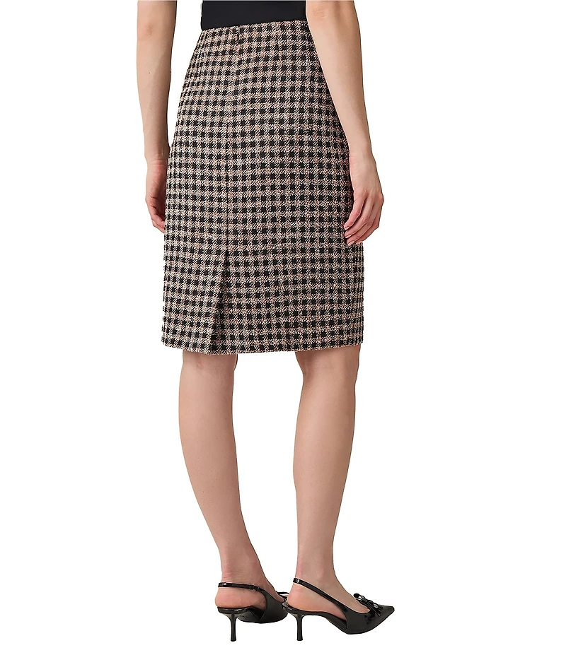 Kasper Plaid Slim Pencil Skirt