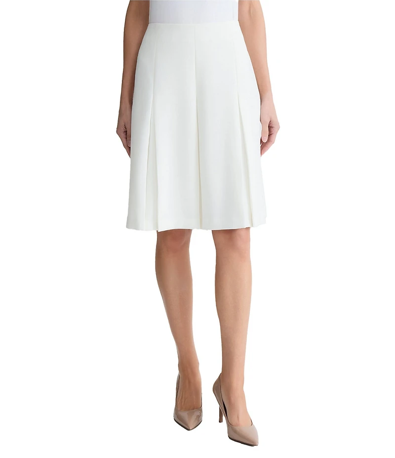 Kasper Pleated Flare Knee Length Skirt