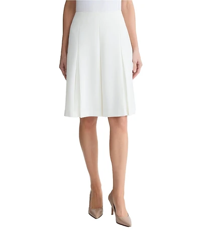 Kasper Pleated Flare Knee Length Skirt