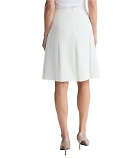 Kasper Pleated Flare Knee Length Skirt