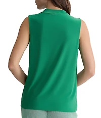 Kasper Pleated V Neck Sleeveless Blouse