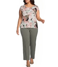 Kasper Plus Size Fly Front Stretch Crepe Pants