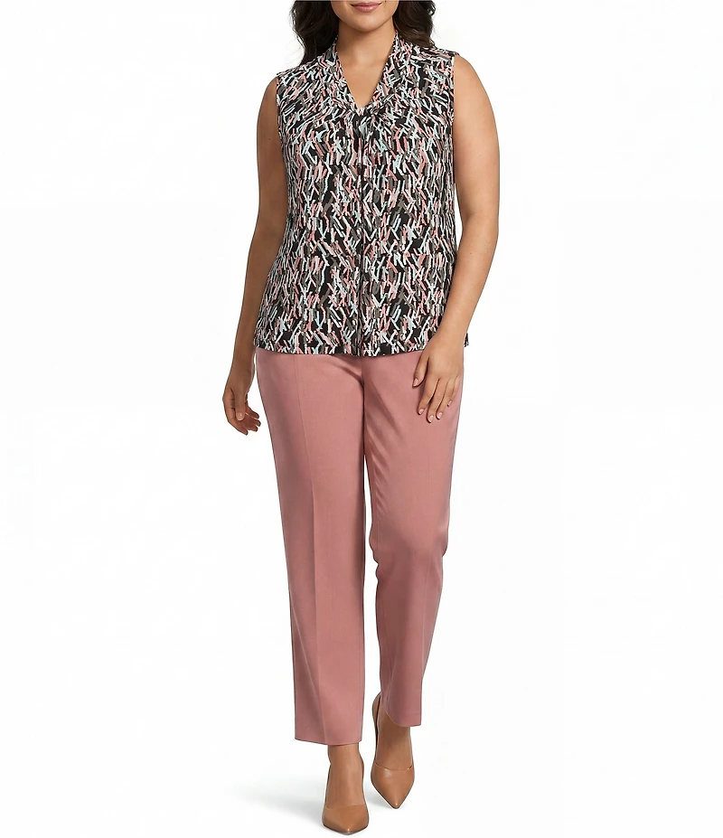 Kasper Plus Size Fly Front Stretch Crepe Pants