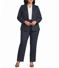 Kasper Plus Long Sleeve Denim Compression Coordinating Jacket
