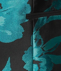 Kasper Plus Long Sleeve Floral Jacquard Open Front Jacket