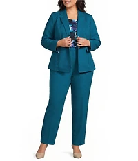 Kasper Plus Long Sleeve One Button Blazer
