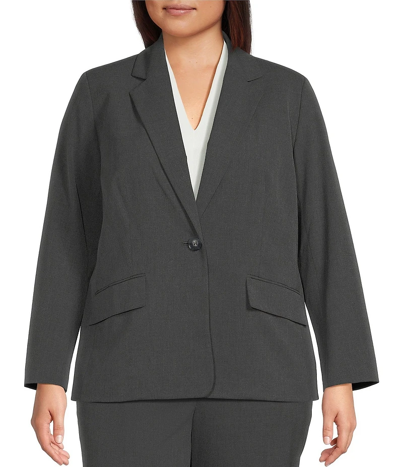 Kasper Plus One Button Notch Collar Jacket