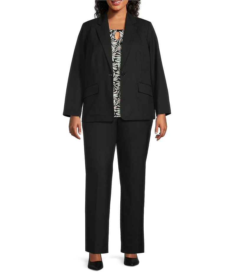 Kasper Plus One Button Notch Collar Jacket
