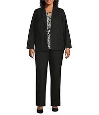 Kasper Plus One Button Notch Collar Jacket
