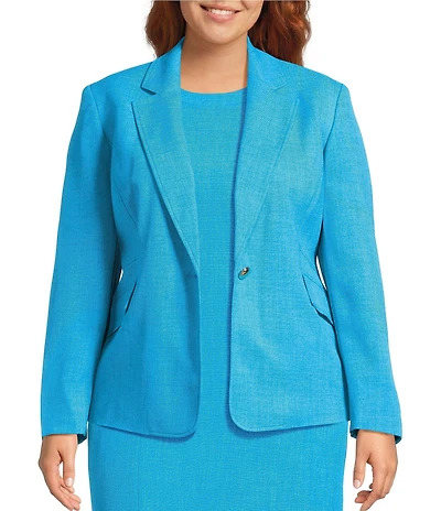 Kasper Plus One Button Notch Collar Jacket