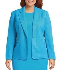 Kasper Plus One Button Notch Collar Jacket
