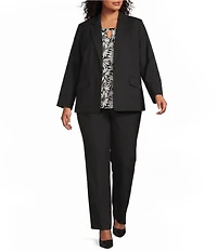 Kasper Plus Washable One Button Notch Collar Jacket