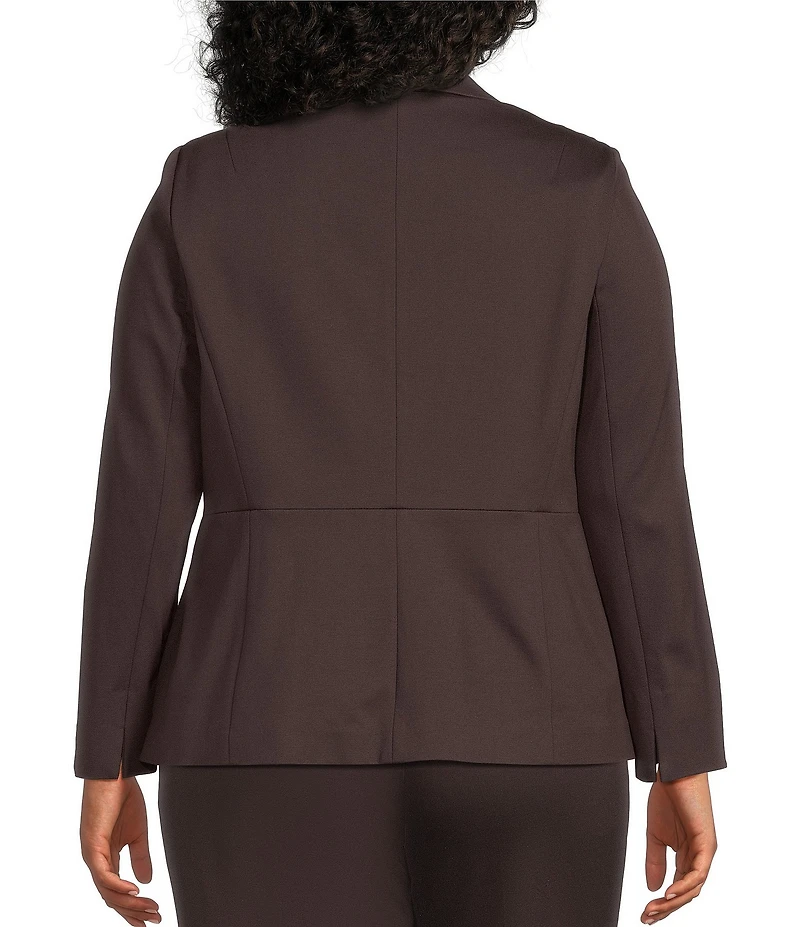 Kasper Plus One Button Notch Collar With Waist Seam Blazer Jacket