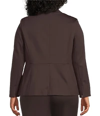 Kasper Plus One Button Notch Collar With Waist Seam Blazer Jacket