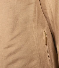 Kasper Plus Open Front Linen Jacket With Zipper Pockets