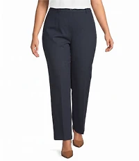 Kasper Plus Pull-On Denim Compression Faux Fly Coordinating Trousers