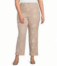 Kasper Plus Pull On Embroidered Pants