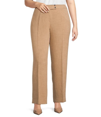 Kasper Plus Side Seam Pockets Wide Leg Crepe Pants