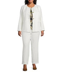 Kasper Plus Size 3 Button Peplum Jacket