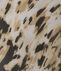 Kasper Plus Size Animal Printed Boat Neck 3/4 Ruffle Sleeve Blouse