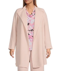 Kasper Plus Size Crepe Drape Front Cardigan