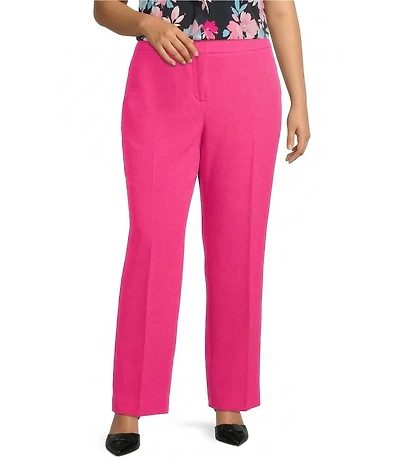 Kasper Plus Size Crepe Fly Front Full Length Trouser Pants
