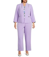 Kasper Plus Size Crepe Fly Front Trousers