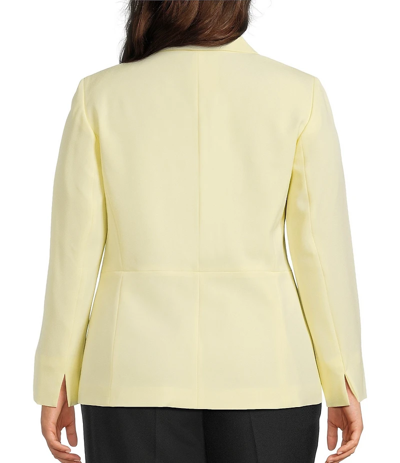 Kasper Plus Size Crepe Notch Lapel One Button Blazer