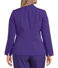 Kasper Plus Size Crepe Panel Seamed One-Button Jacket
