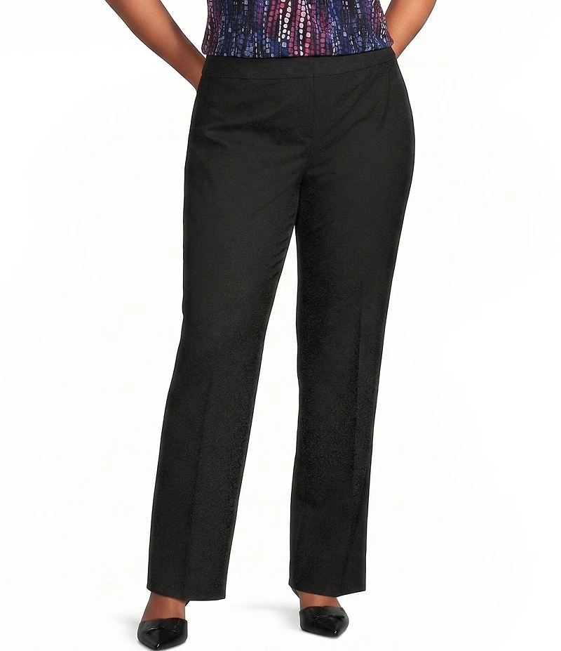 Kasper Plus Size Flat Front Trousers