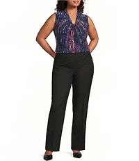 Kasper Plus Size Flat Front Trousers