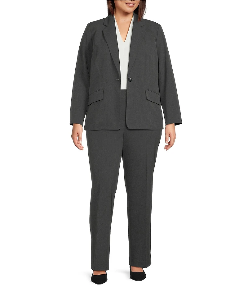 Kasper Plus Size Flat Front Trousers