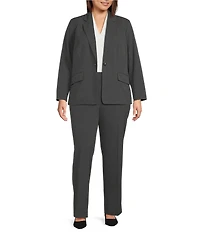 Kasper Plus Size Flat Front Trousers