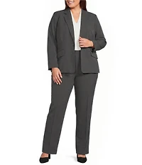 Kasper Plus Size Washable Flat Front Trousers