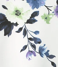 Kasper Plus Size Floral Print Flutter Sleeve Blouse