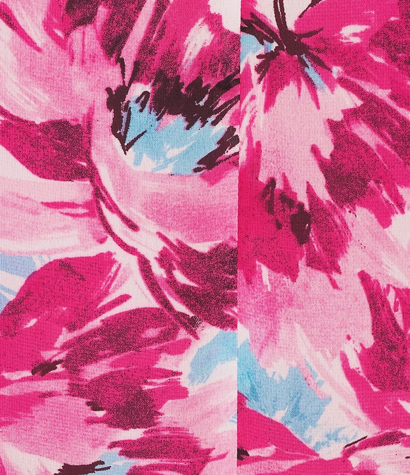 Kasper Plus Size Floral Printed 3/4 Ruffle Sleeve Blouse