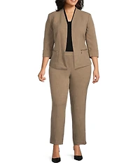 Kasper Plus Size Fly Front Slim Fit Pants